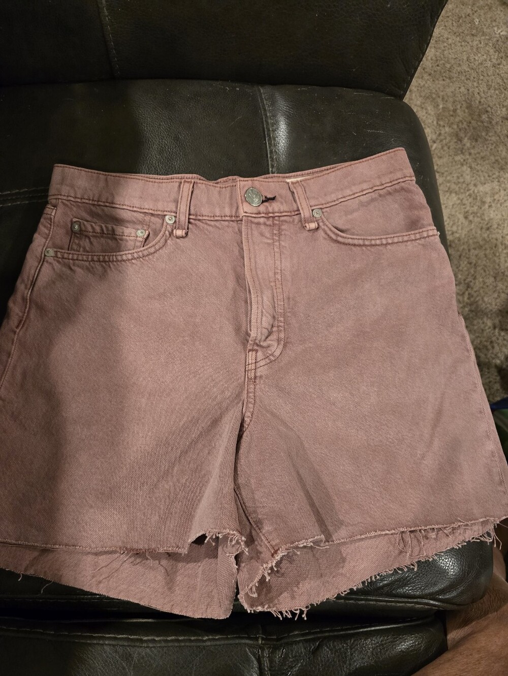 Rag & Bone Maya High Waist Raw Hem Dusty Rose